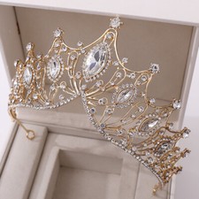 Crystal Tiara Headdress Wedding Queen Bridal Rhinestone Bride Crown Pageant Chic