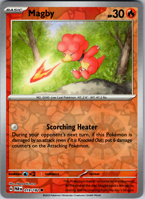 Pokemon - Magby - 019/182 - Paradox Rift - Reverse Holo - NM/M