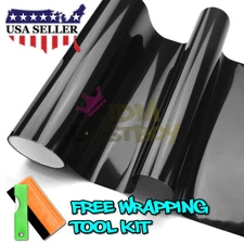 12"x180" Glossy Dark Tint Headlights Fog Lights Sidemarker Vinyl Sticker Film