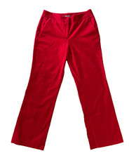  SALE  NWT Liz Claiborne AUDRA sz 6 red no-wale corduroy pants 28x30 ret: 79
