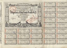 1884 Panamakanal 500 Francs 4% Anleihe mit Coupons Ferdinand de Lesseps