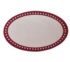 Puppenhaus Ovaler Teppich Weinrot Grau Modern Design Miniatur Zubehör Klein