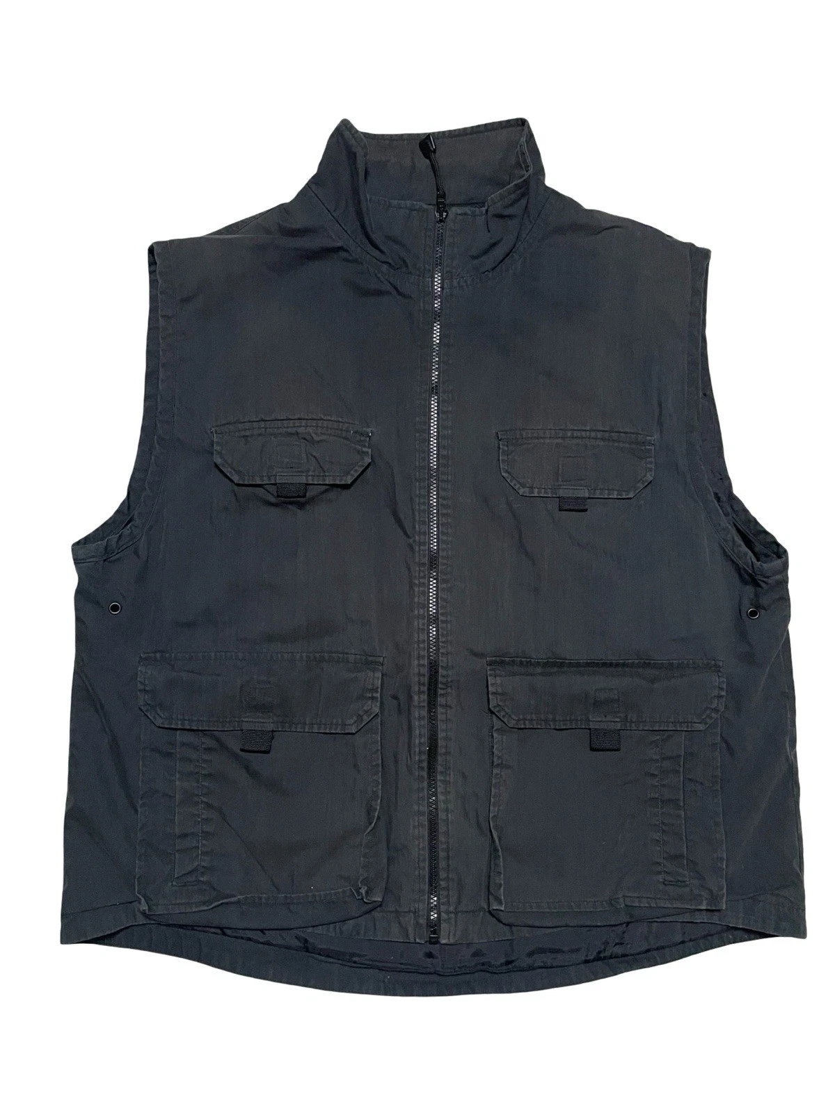 Vintage 90s St Johns Bay Vest XL Fishing Hiking Utility Outdoor Black Cotton