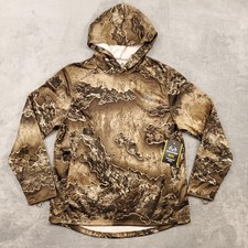 Realtree Performance Hoodie Mens Large Brown Excape Camo Fleece Hunting Wicking