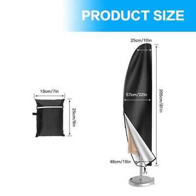 NEVERLAND 210D Schutzhülle 200-400cm Sonnenschirm Abdeckhauben Wasserdicht UV
