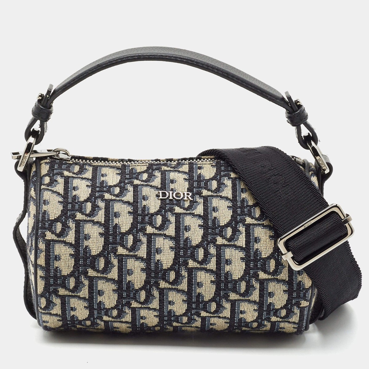 Dior Roller Navy Blue Oblique Canvas Messenger Bag | eBay