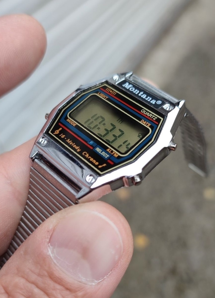Vintage Watch Montana Digital Alarm Melody Chrono Retro Legend