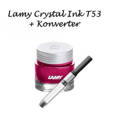 LAMY Tinte rhodonite crystal ink 30 ml Tinten Glas Fass T53 + Konverter z27 SET