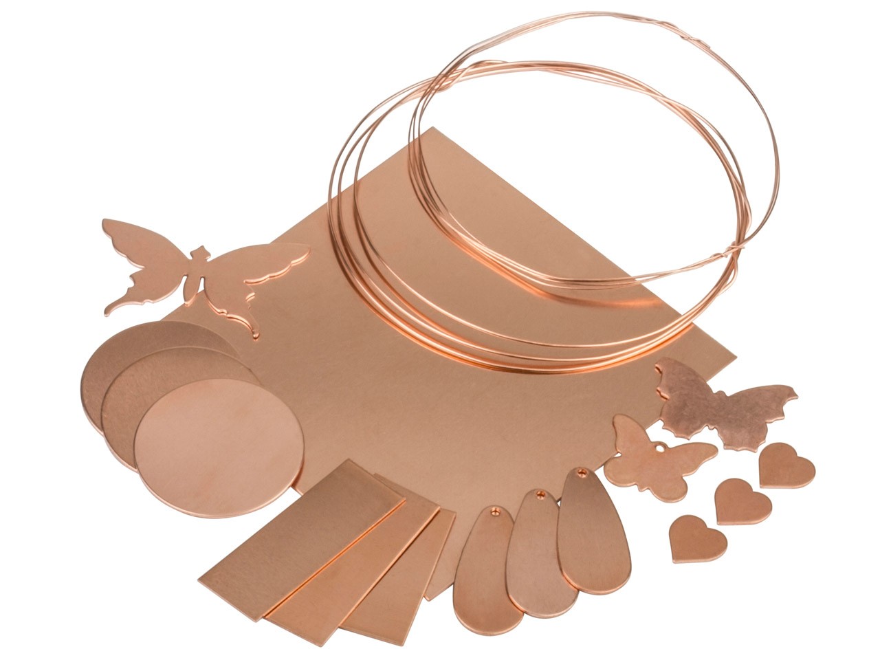 Copper Metal Starter Set Assorted Pieces Blank For Jewellery Making