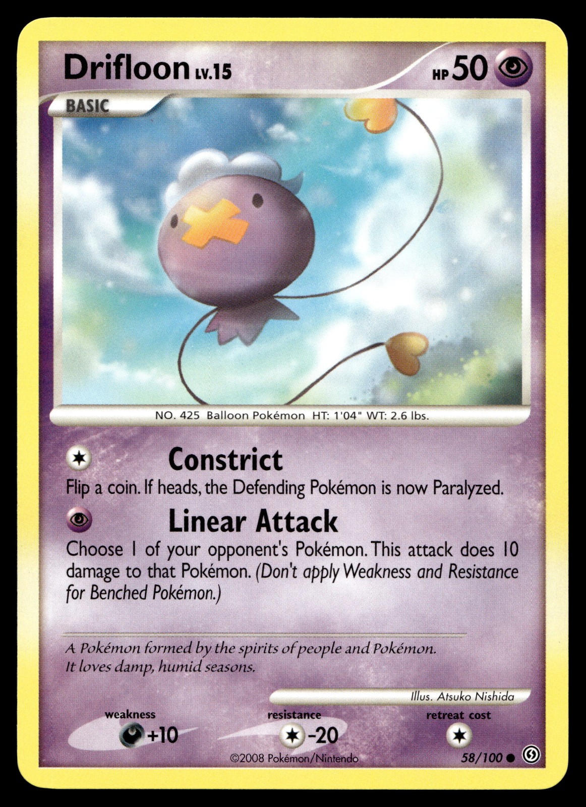 Drifloon Pokemon Stormfront 58/100 LP