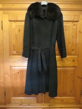 Mantel Damen Pelz Ledermantel Alcantara Jacques Esterel Vintage schwarz Gr. 42 