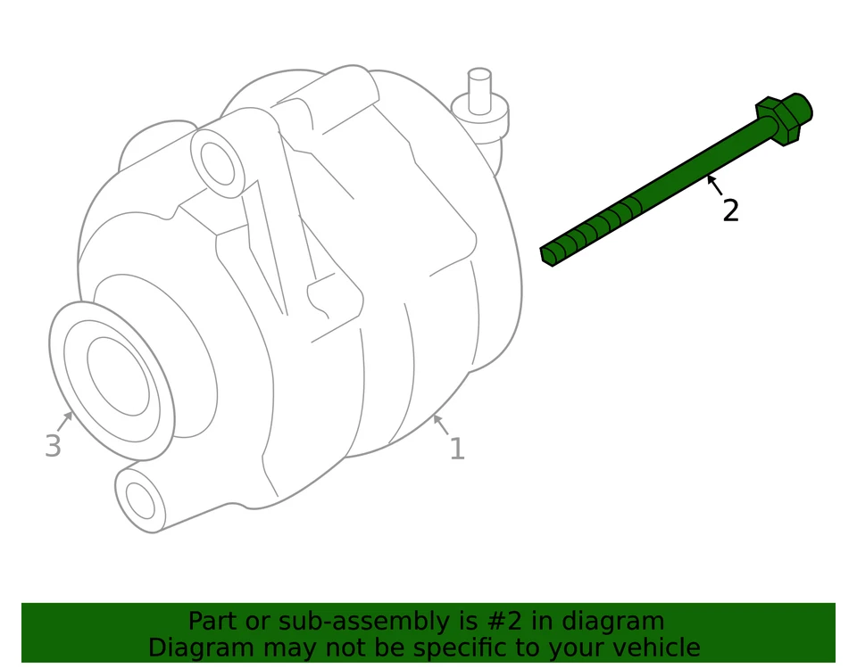 Perno de montaje de alternador de Murano genuino Nissan 2004-2009 11916-8J10C Foto 4 de 4