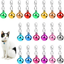 10 Pcs Metal Pet Bells for Dog Cat Collar - round Charms with Clasps