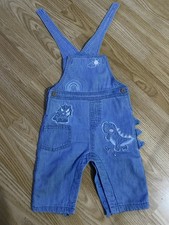 Cute Baby Boy Denim Dungaree From Next 3-6 Months Excellent Condition
