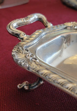 Elegant Vintage Sheridan Silver Plated Footed Victorian Serving Tray 16"x5"x2"