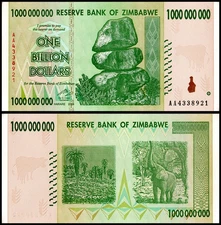 Zimbabwe 1 Billion Dollars, 2008, P-83, UNC, 50 & 100 Trillion Series