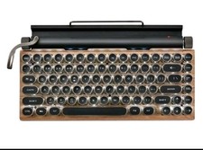 Retro Typewriter Mechanical Keyboard Bluetooth 83 Keys LED