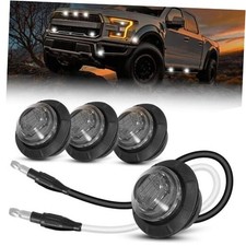 4pcs Round LED Side Marker Light Mini Clearance Lights LED Front Rear White