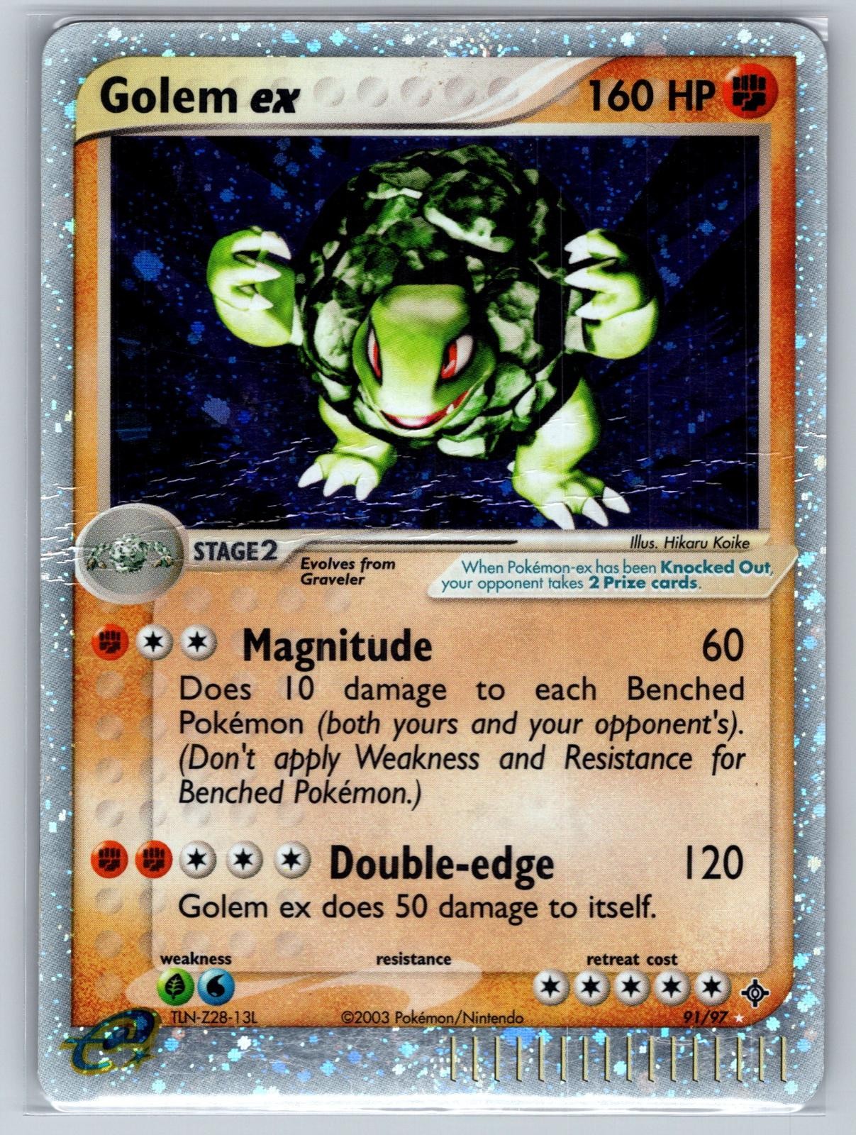 GOLEM EX 91/97 HOLO EX RARE DRAGON POKEMON DAMAGED