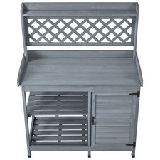 Uimoso Outdoor Wooden Gardening Table with St...
