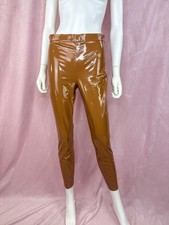 NWT Alice + Olivia Womens Brown Faux Leather Pants Size 8