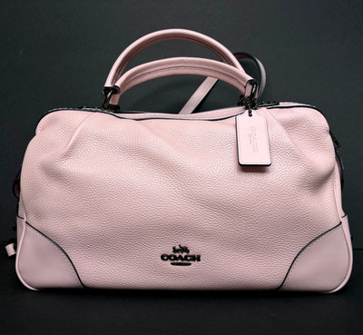 COACH Baby Pink/Blossom Pebbled Leather Medium Satchel G2180-69621-MSRP: $445