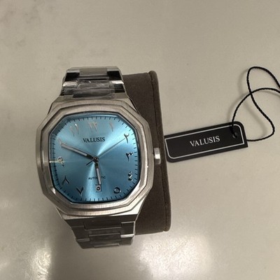 VALUSIS Automatic Self-Winding Blue Dial SS Bracelet Octagon 30m 21J Expo