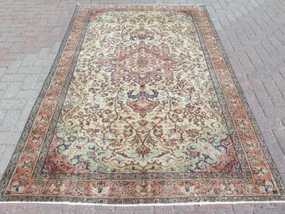 #ad Vintage Area Rugs Handmade Turkish Carpet 5x8 Rug Modern Oushak Rugs 61quot;x95quot; $238.50