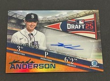 2025 Bowman Chrome Draft Night Kade Anderson Auto Orange 1/25 Mariners 🔥🔥