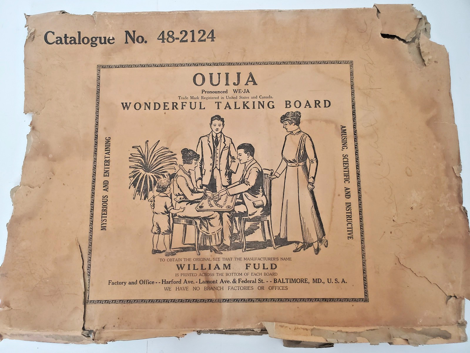 Vintage Antique 1920s-1930s William Fuld Ouija Board W/Planchette Very Rare