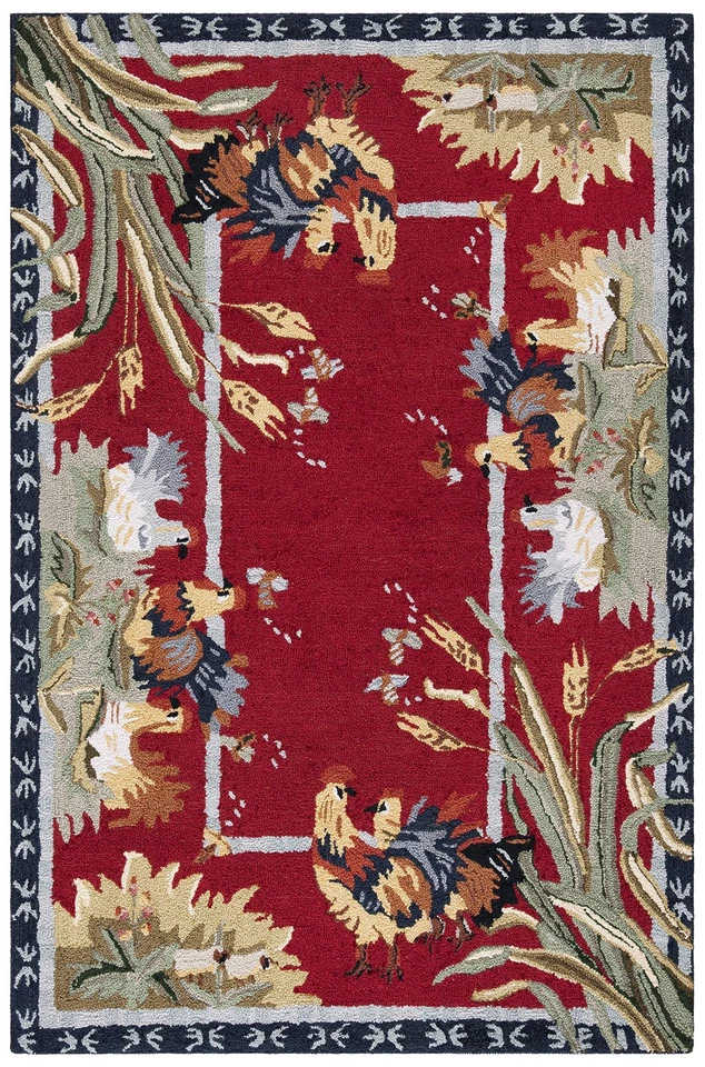 Chelsea Collection Accent Rug - 3'9" x 5'9", Burgundy, Hand-Hooked French Cou... - Image 2 of 4