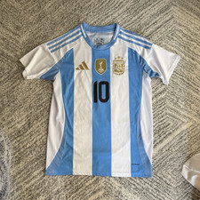 adidas Argentina Lionel Messi #10 Soccer Jersey Unisex Adult Size S White/Blue