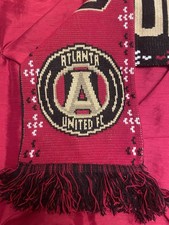 Atlanta United FC MLS Unite  Conquer Team Logo Colors Unisex Fringe Knit Scarf