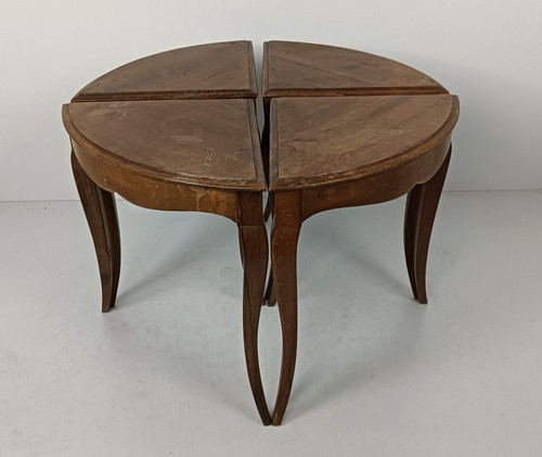 set of 4 carved wooden vintage side occasional tables louis XV style practical l - Picture 6 of 12