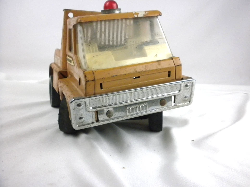 HTF 复古 20 世纪 60 年代 Structo 公路拖船残骸拖车 - 棕色压钢 — 第 3/4 张图片