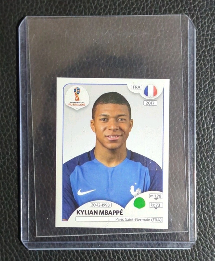2018 Panini World Cup Russia Sticker #209 Kylian Mbappe Rookie Black Back RC