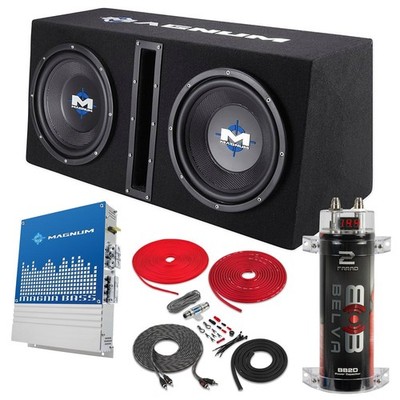 MTX Magnum MB210SP 10'' 1200W Car Subwoofer System + Amp Kit + 2 Farad Capacitor