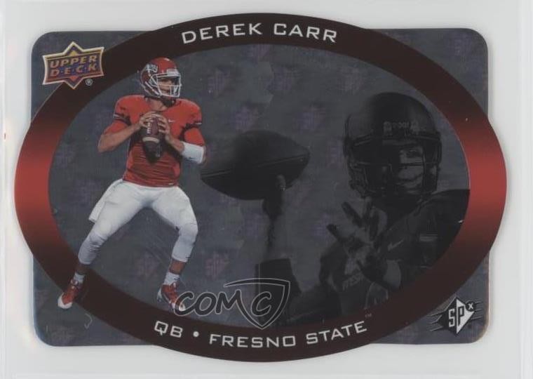 2014 SPx 1996 SPx Rookies Derek Carr #96-DC RC m2c