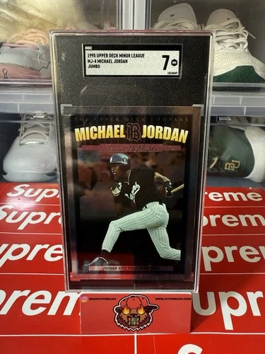 MICHAEL JORDAN NBA HOF 1995 UPPER DECK MINOR LEAGUE JUMBO CARD #MJ-4 SGC 7