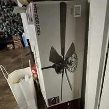 Home Decorators Collection Ceiling Fan Black 52in 5-Blade Metal Cage Pull Chain