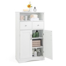 Freestanding Storage Cabinet with 2 Drawers and 2 Adjustable Shelves