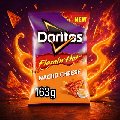 Doritos Flamin' Hot Nacho Cheese 163g (UK) scharfe Käse Maischips