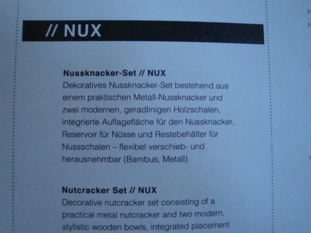 Rominox Nussschale mit Nussknacker 30x16x7,5 cm Bambus & Metall OVP - Bild 4 von 4