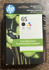 New HP 65 Combo Ink Cartridges Black  Color OEM Genuine Expires July 2027