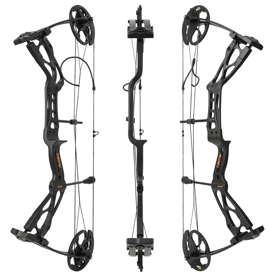 30'' Compound Bow Kit 0-70lbs Carbon Arrows Archery Bow sight Hunting Target RH - Image 2 of 4