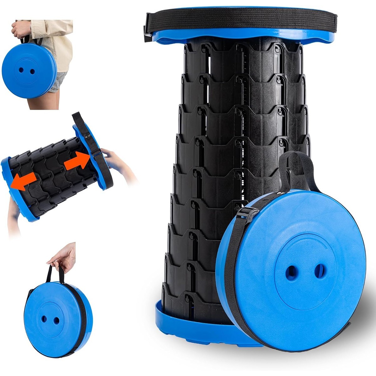 Upgraded Thick Folding Stool Telescopic Chair Seat Retractable Fishing Outdoor