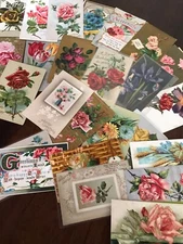 Lot of 25 Vintage 1900’s Greetings Postcards ~Antique-In Sleeves~Free Shipping!