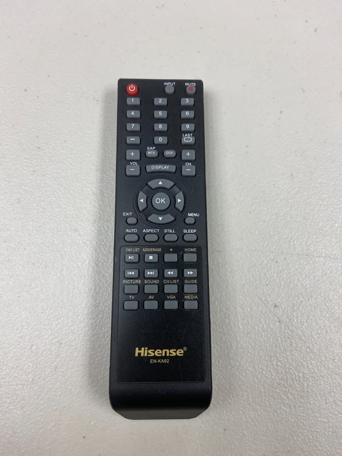 Hisense ENKA92 TV Remote Control For 40H3B 40H3E 40H3C 32D37