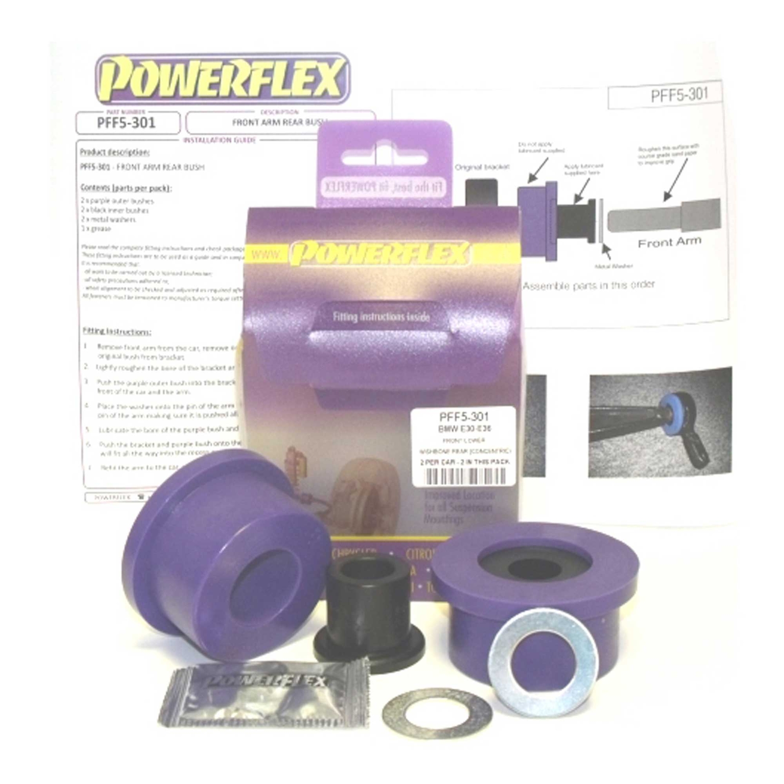 Powerflex Front Lower Wishbone/Arm Rear Bushes (Pack Of 2) - (PFF5-301)