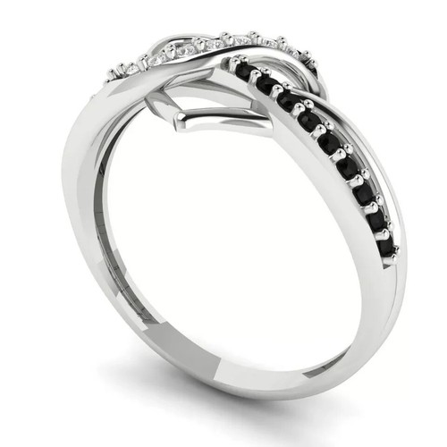 0.20Ct Round Diamond Heart Wedding Promise Statement Ring 14k White Gold Plated - Picture 2 of 9
